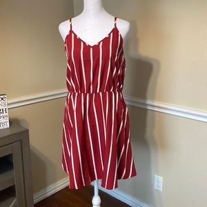 Shein Red & White Striped Sundress